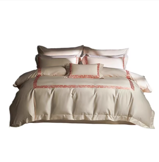 A类轻奢高档2025新款匹马棉四件套纯棉全棉刺绣被套简约床上用品